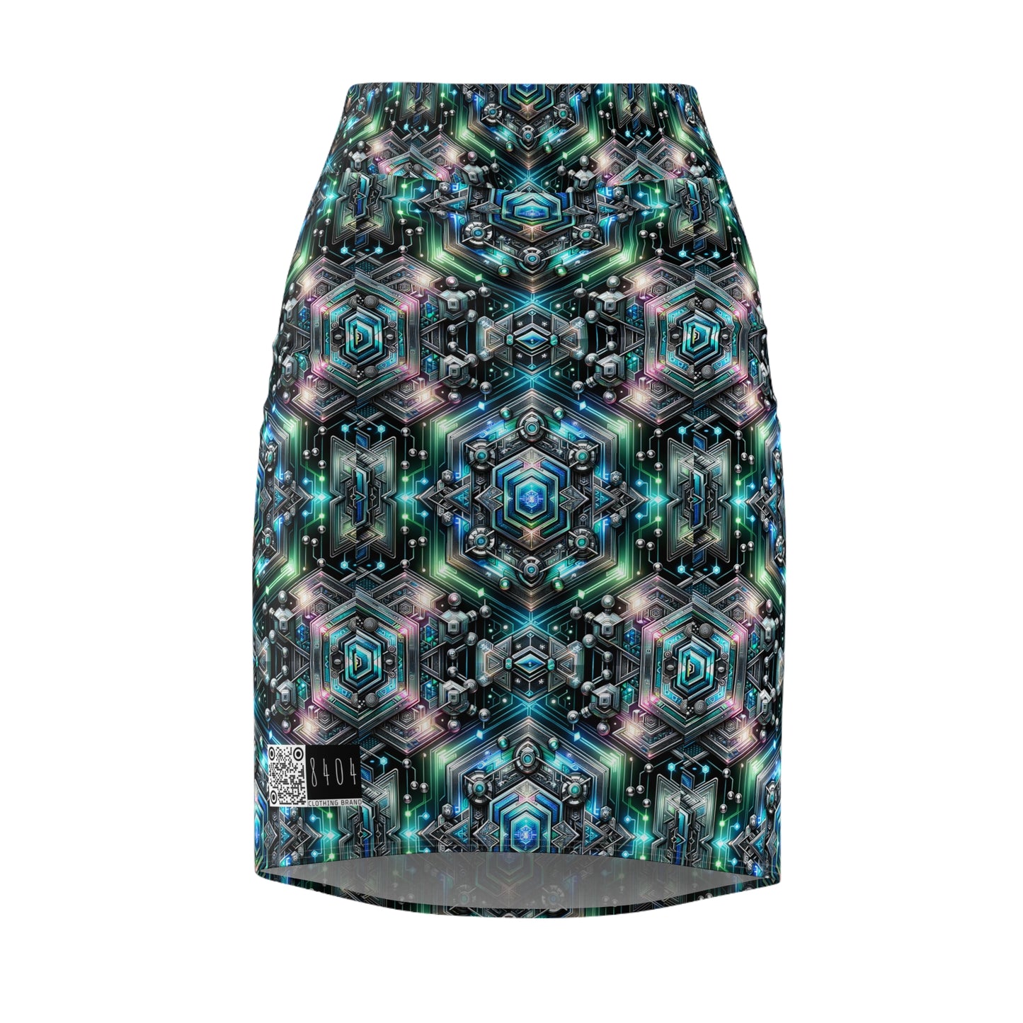 Tech-Infused Futurism Futuristic Tech Women's Pencil Skirt - 8404 Design-63