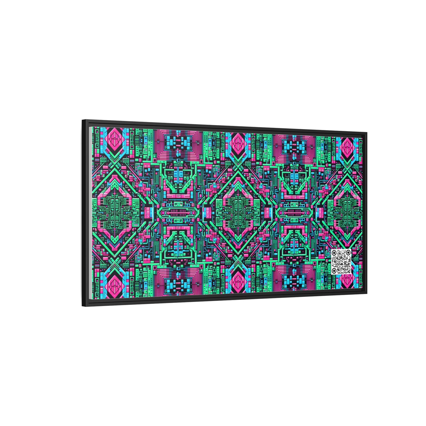 Digital Glitch Vibes Tech-Inspired Streetwear Matte Canvas, Framed (multi-Color) - 8404 Design-71 B