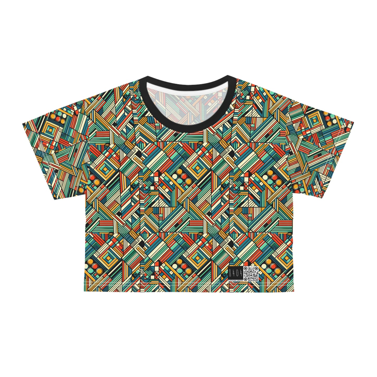 Abstract Graphic Art Modern Artistic Expression Crop Tee - 8404 Design-67