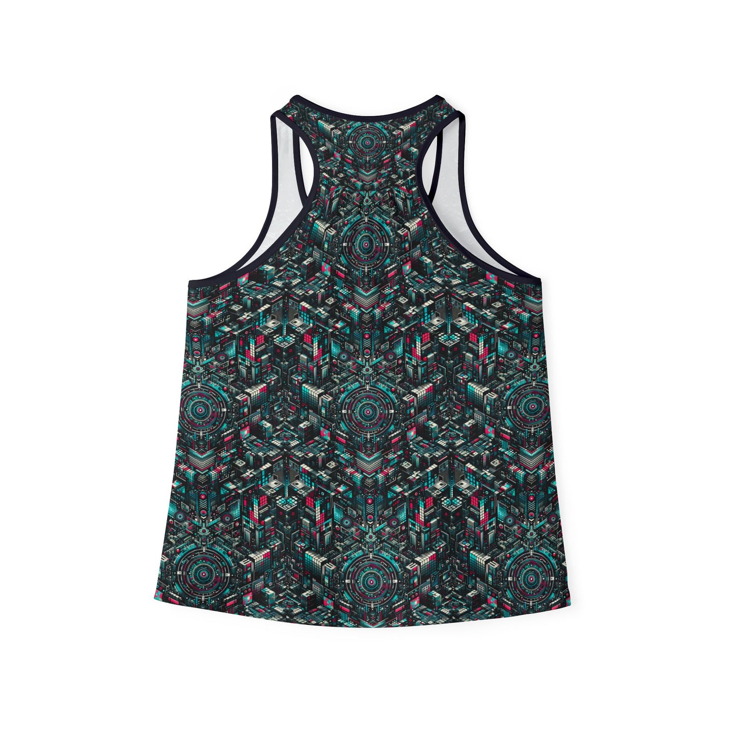 Digital Rebellion Tech-Inspired Streetwear Women's Tank Top - 8404 Design-54