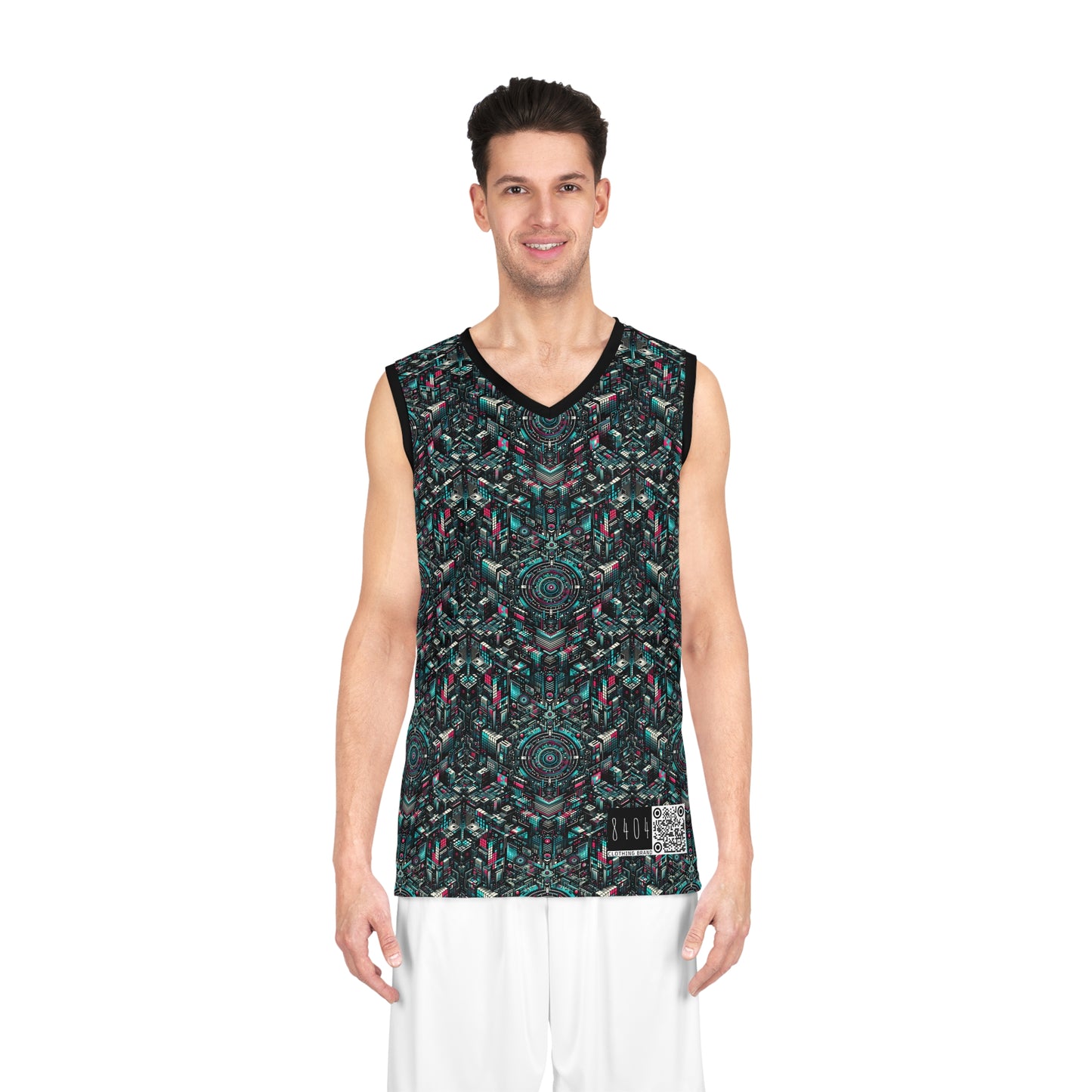 Digital Rebellion Tech-Inspired Streetwear Basketball Jersey - 8404 Design-54
