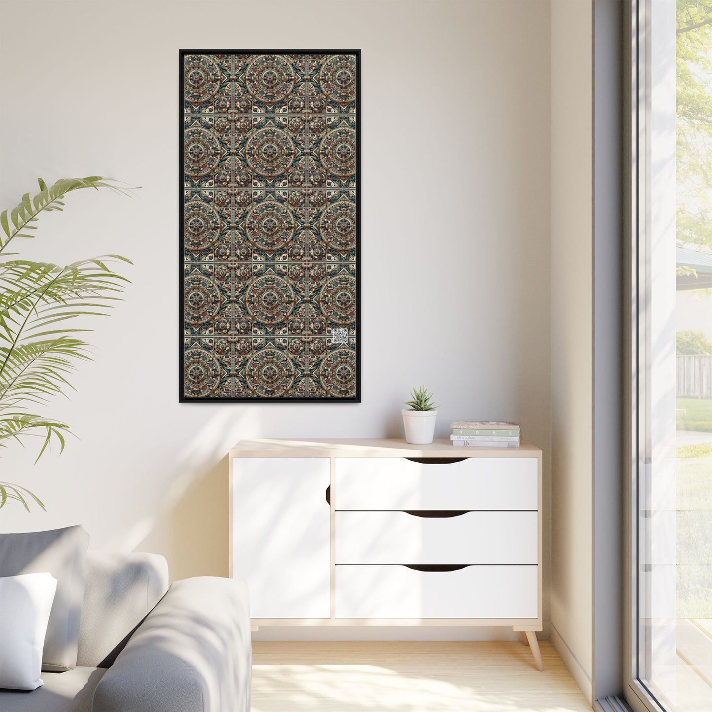 Urban Renaissance Historical Fusion With Street Edge Matte Canvas, Framed (multi-Color) - 8404 Design-57 A
