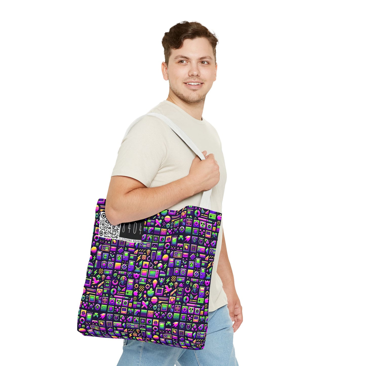 Digital Nostalgia Remix Modern Vintage Fusion Tote Bag - 8404 Design-49