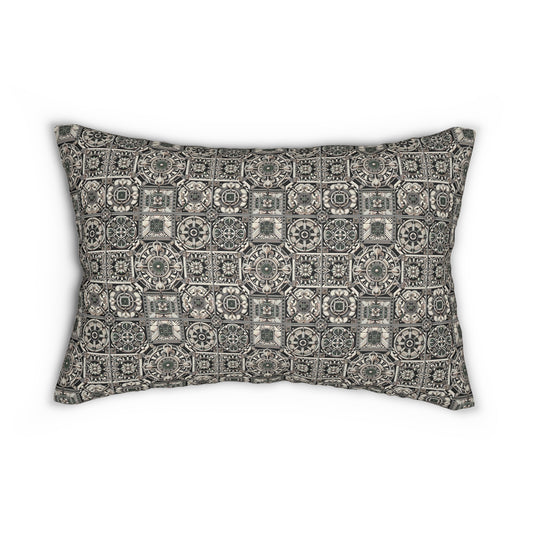 Cyber Garden Party Tech Garden Extravaganza Spun Polyester Lumbar Pillow - 8404 Design-45 S