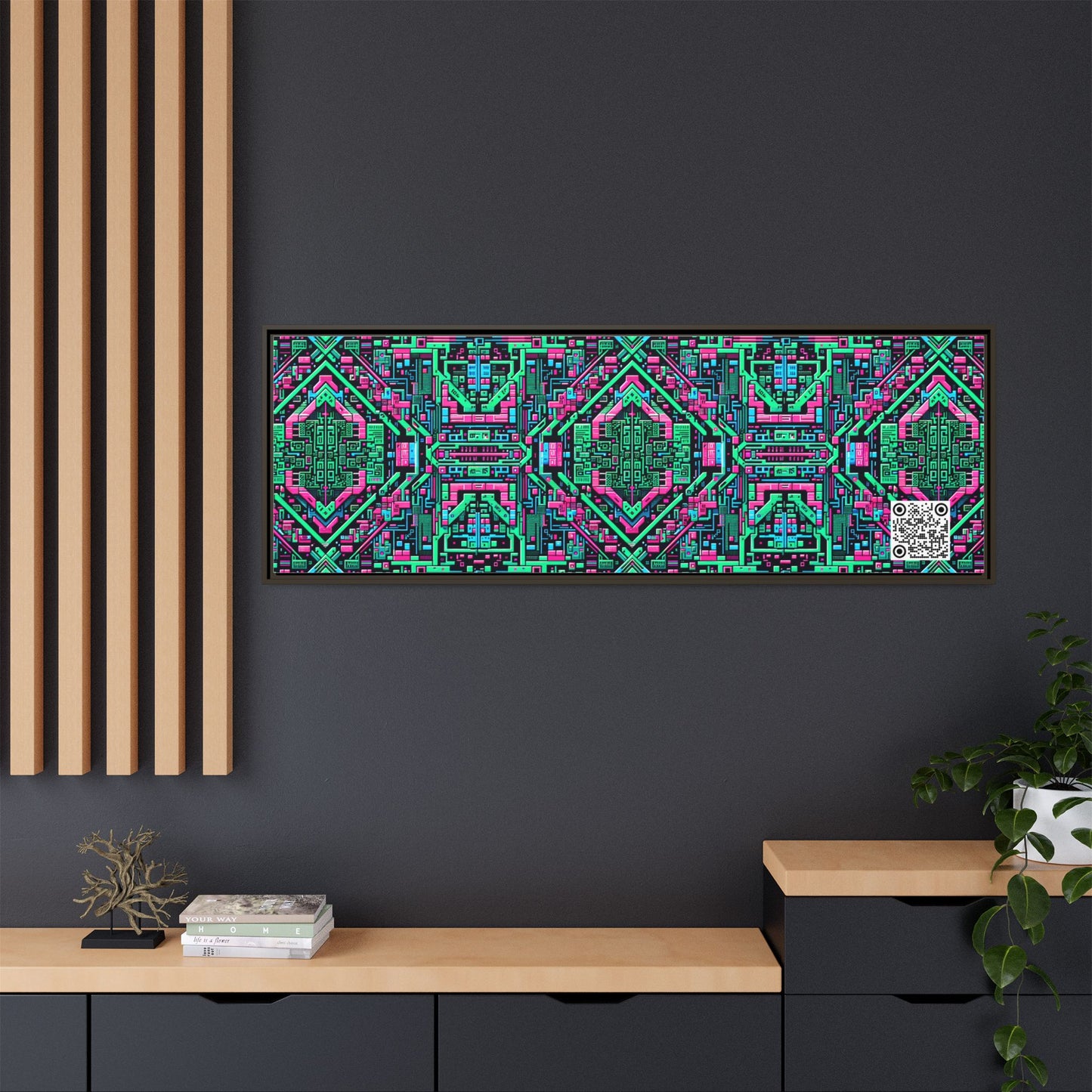 Digital Glitch Vibes Tech-Inspired Streetwear Matte Canvas, Framed (multi-Color) - 8404 Design-71 B