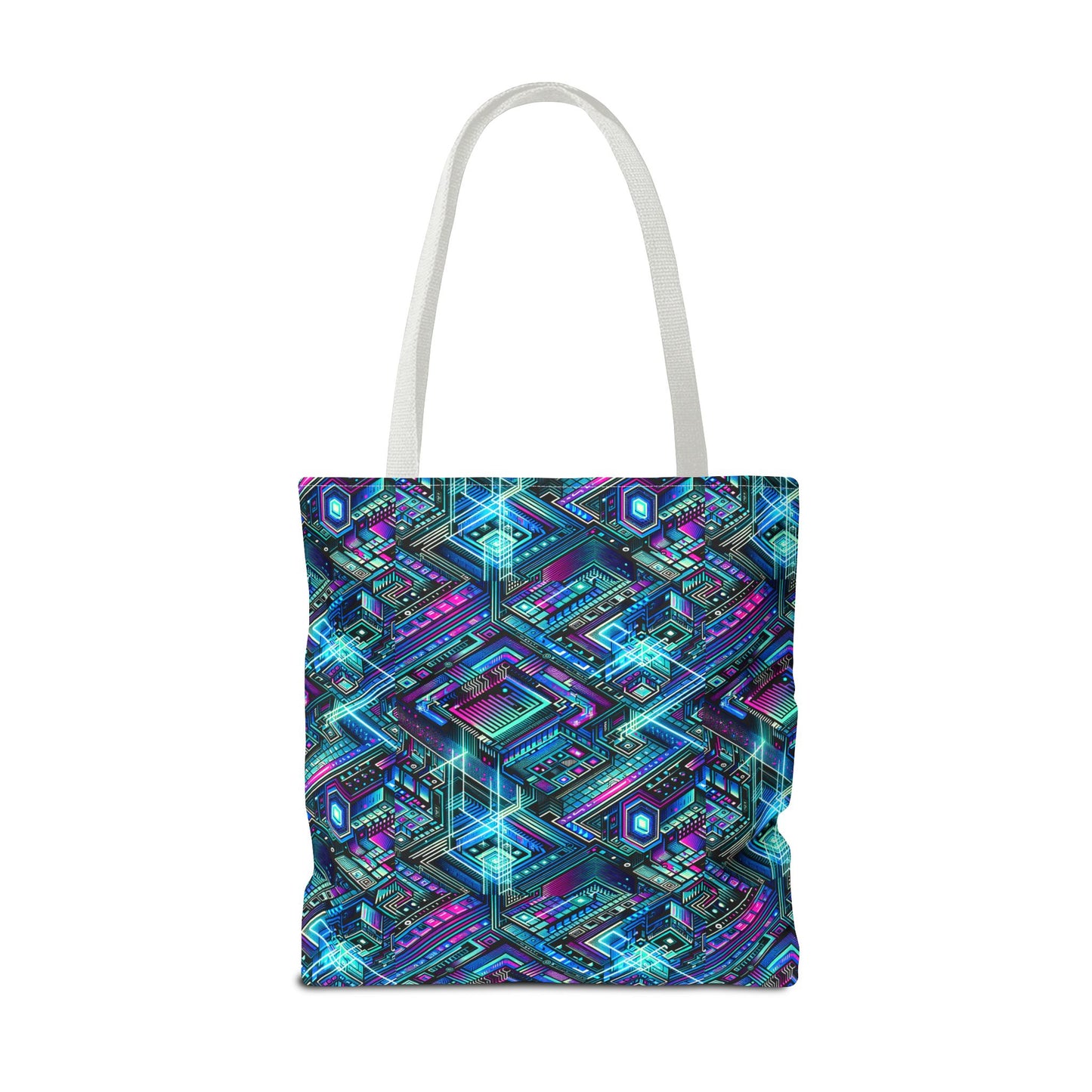 Digital Dreamland Futuristic Tech Aesthetic Tote Bag - 8404 Design-42