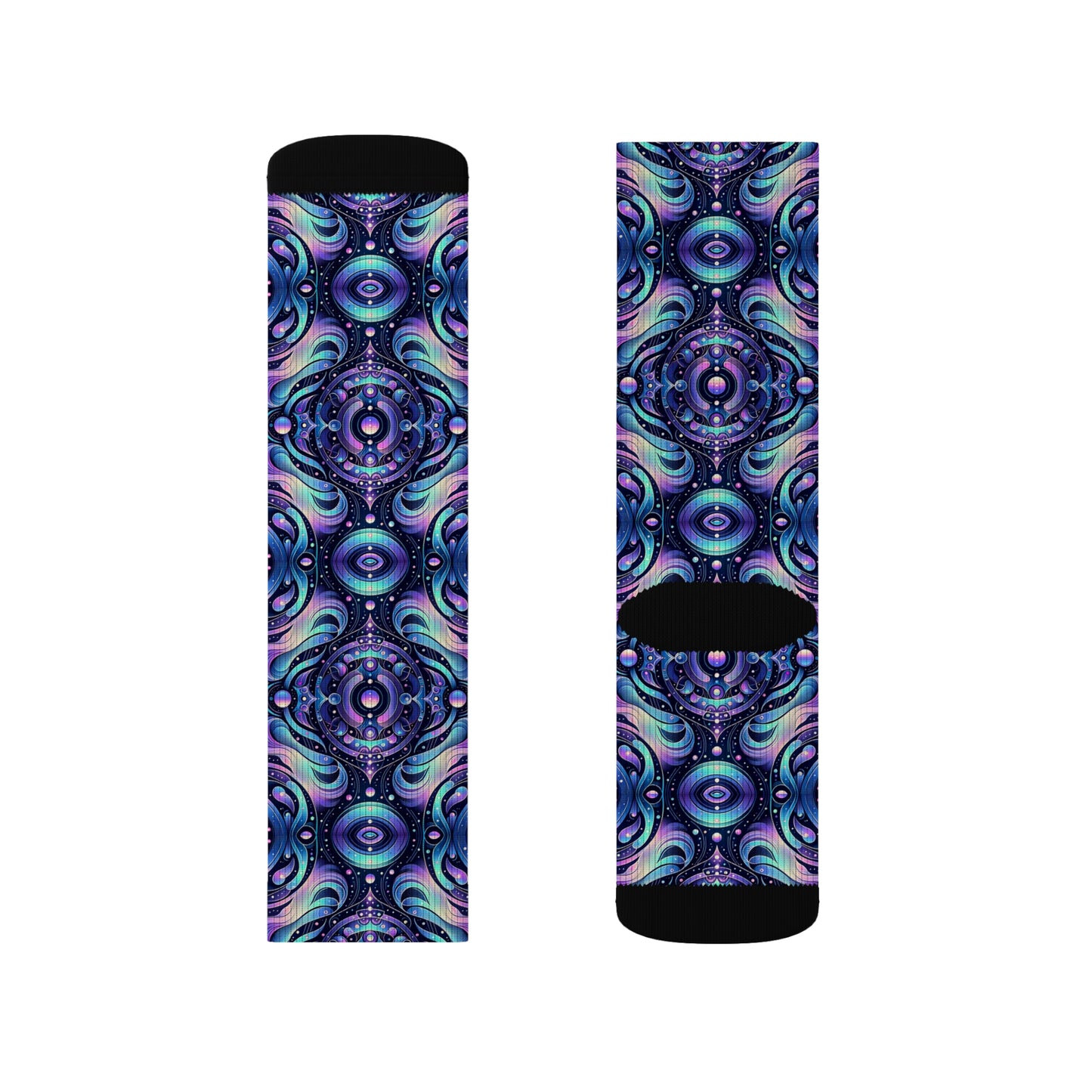 Iridescent Tech Fusion Tech-Forward Streetwear Sublimation Socks - 8404 Design-62