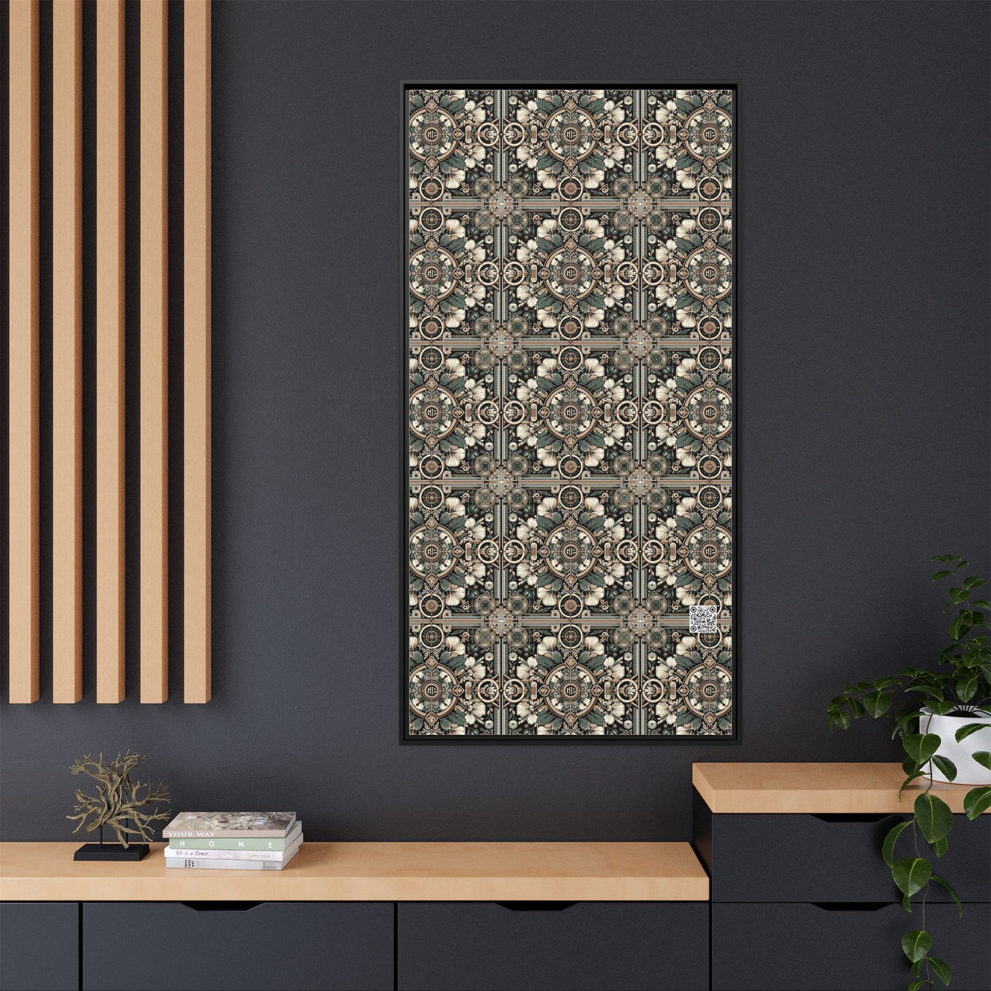 Cyber Garden Party Tech Garden Extravaganza Matte Canvas, Framed (multi-Color) - 8404 Design-66 A