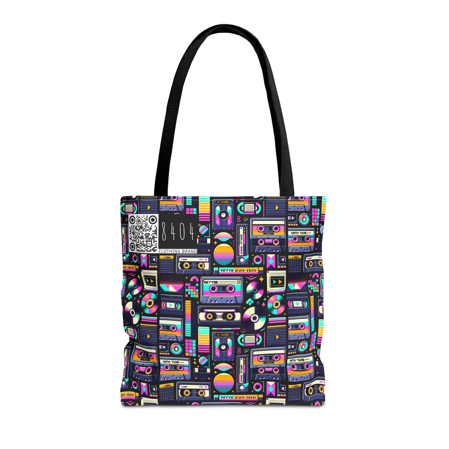 Digital Nostalgia Tech-Inspired Retro Fusion Tote Bag - 8404 Design-48