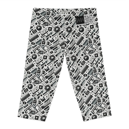 Digital Minimalism Minimalist Tech Women's Capri Leggings - 8404 Design-62