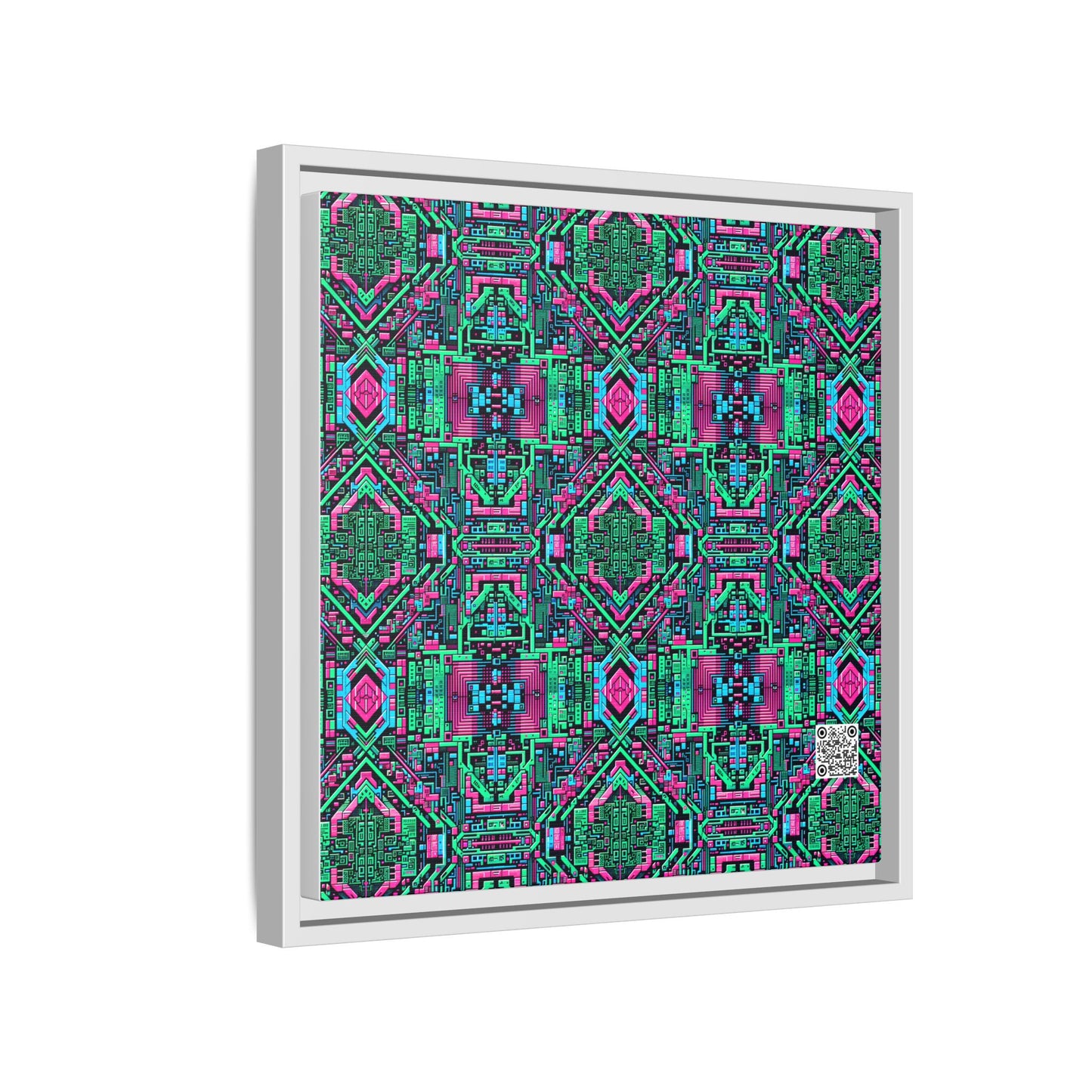 Digital Glitch Vibes Tech-Inspired Streetwear Matte Canvas, Framed (multi-Color) - 8404 Design-71 B