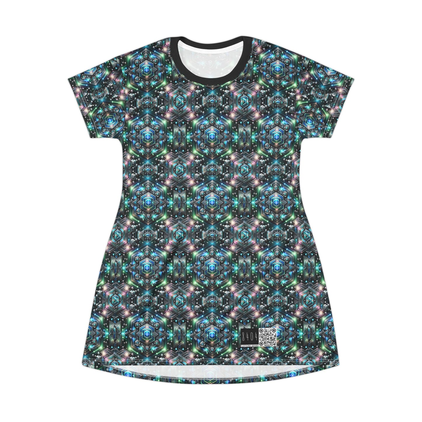 Tech-Infused Futurism Futuristic Tech T-Shirt Dress - 8404 Design-63