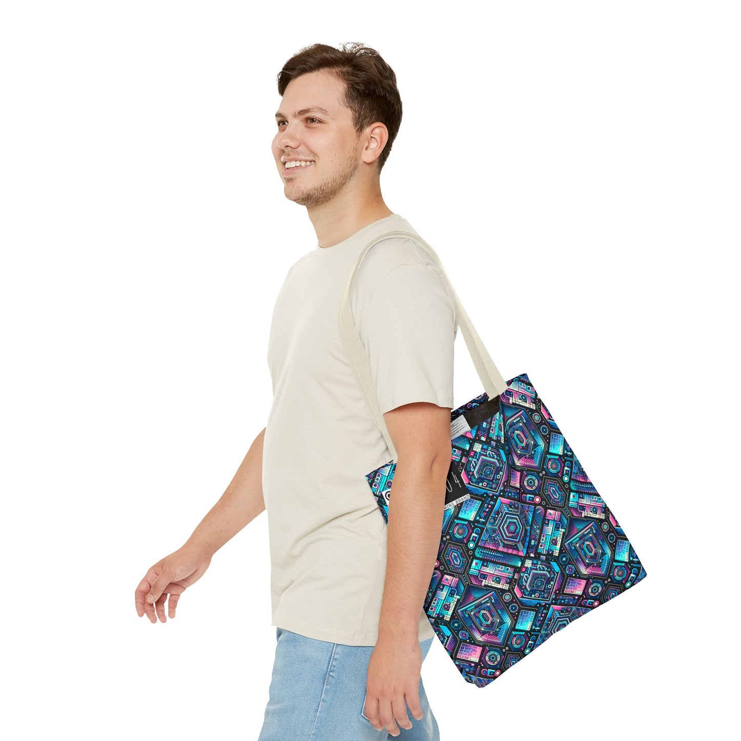 Digital Dreamland Futuristic Tech Aesthetic Tote Bag - 8404 Design-46