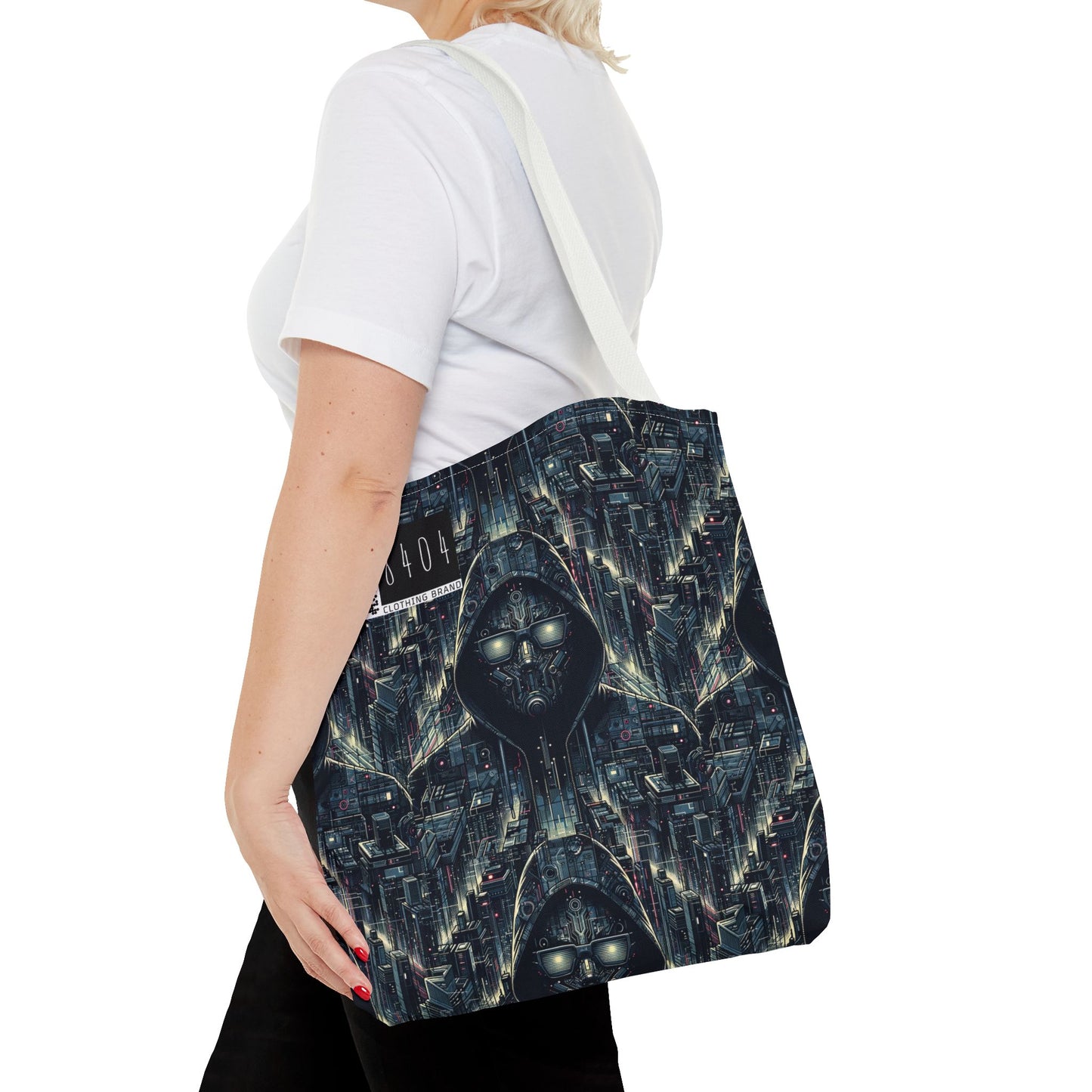 Tech Noir Aesthetics Sleek Tech Streetwear Tote Bag - 8404 Design-56