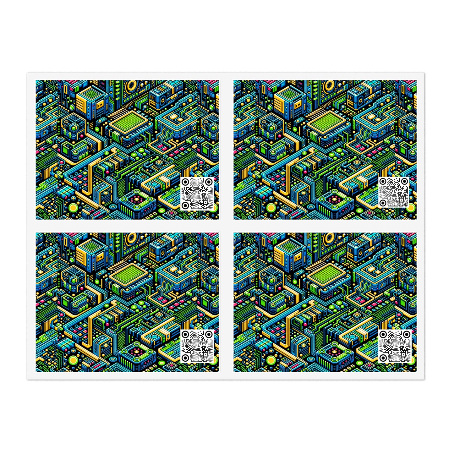 Digital Nomad Chic Cyberpunk Tech Sticker Sheets - 8404 Design-47