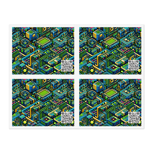 Digital Nomad Chic Cyberpunk Tech Sticker Sheets - 8404 Design-47