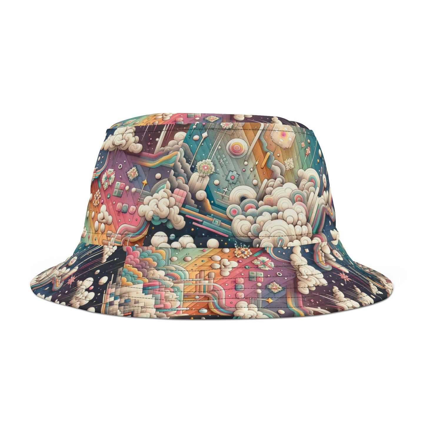 Digital Dreamland Whimsical and Nostalgic Streetwear With a Digital Twist Bucket Hat - 8404 Design-52