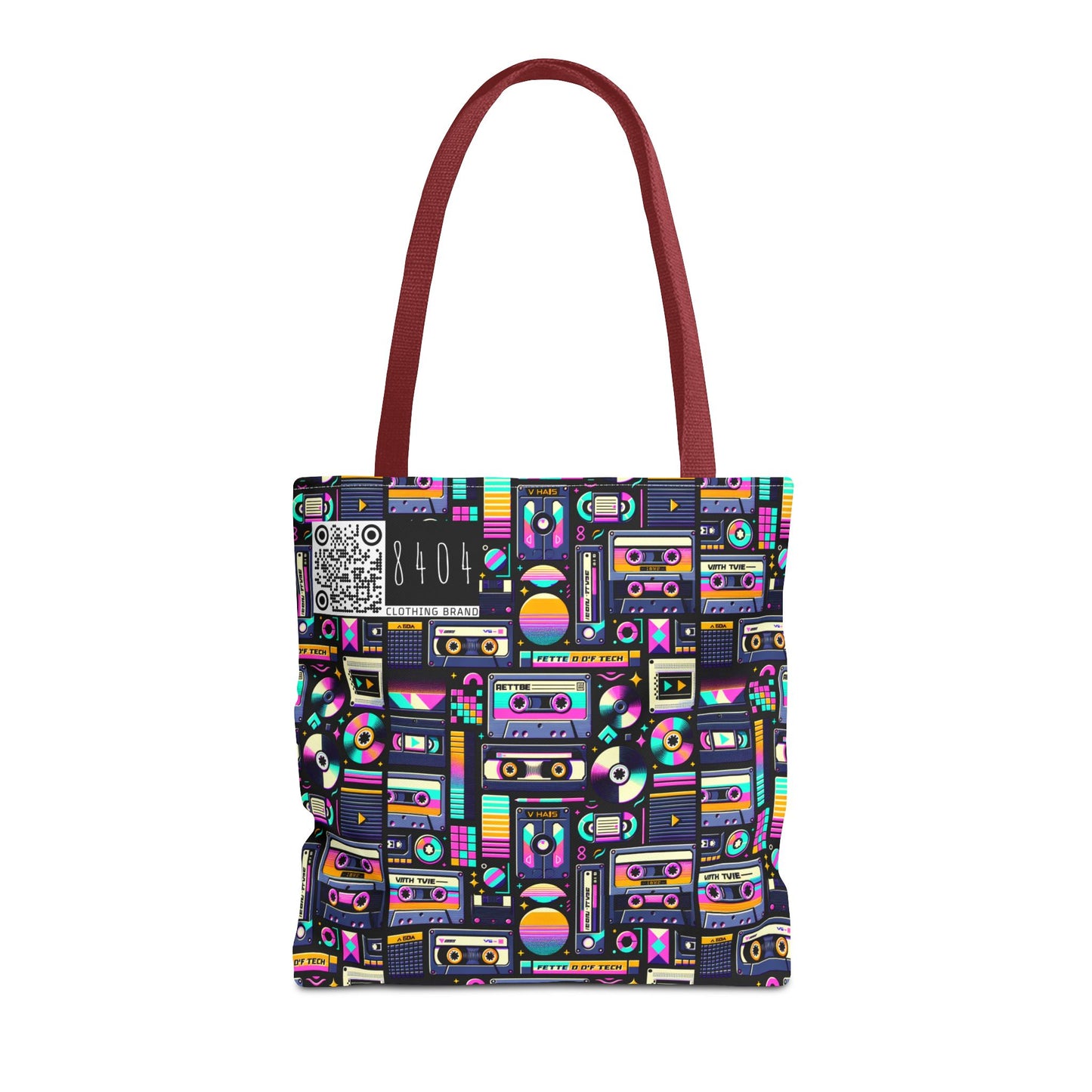 Digital Nostalgia Tech-Inspired Retro Fusion Tote Bag - 8404 Design-48