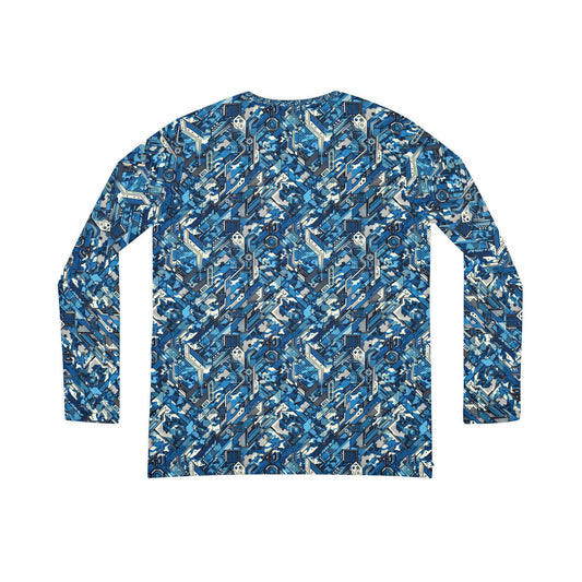 Tech Urban Camo Tech-Forward Streetwear With a Futuristic Military Edge Women's Long Sleeve V-Neck Shirt - 8404 Design-39