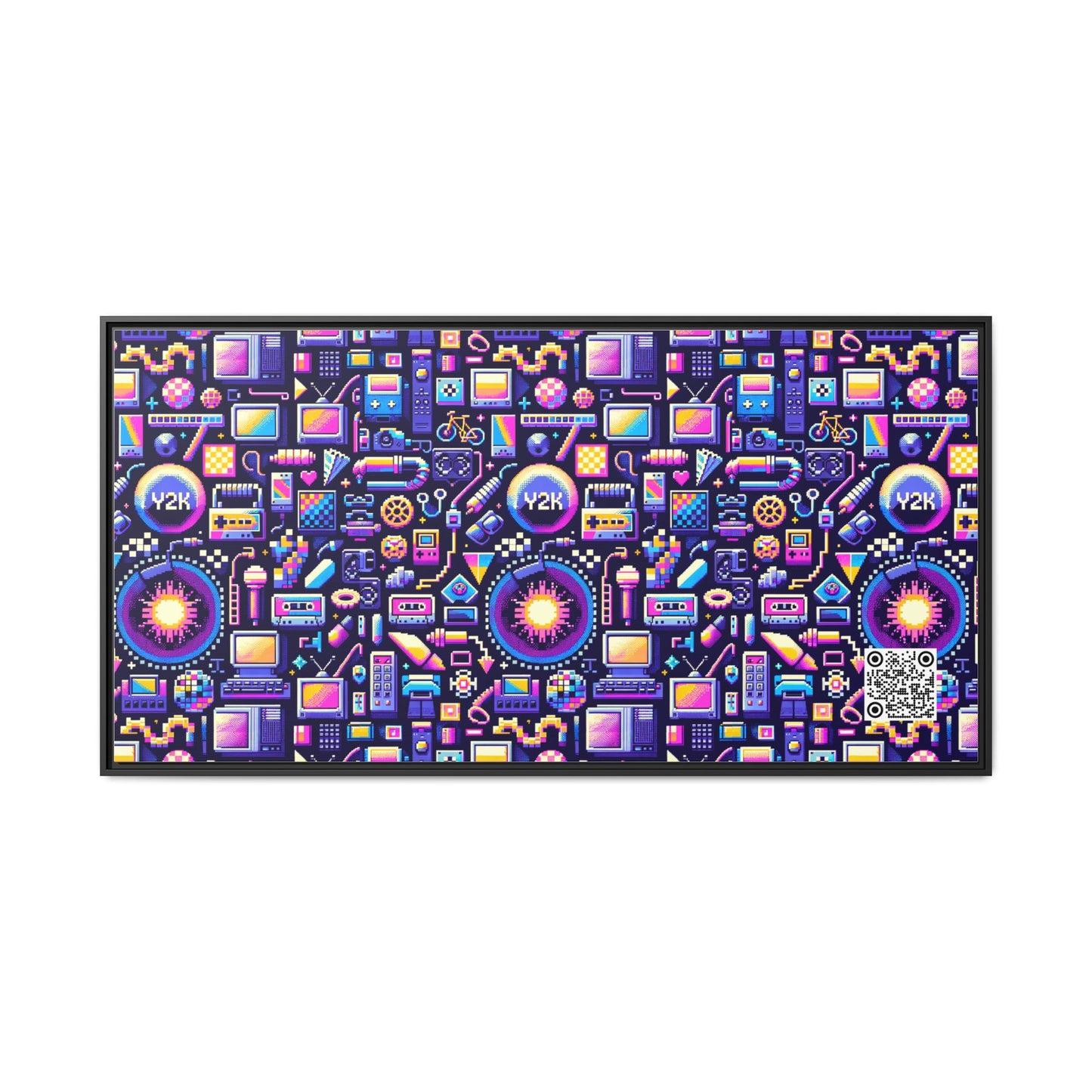 Digital Nostalgia Modern Retro Fusion Matte Canvas, Framed (multi-Color) - 8404 Design-64 B