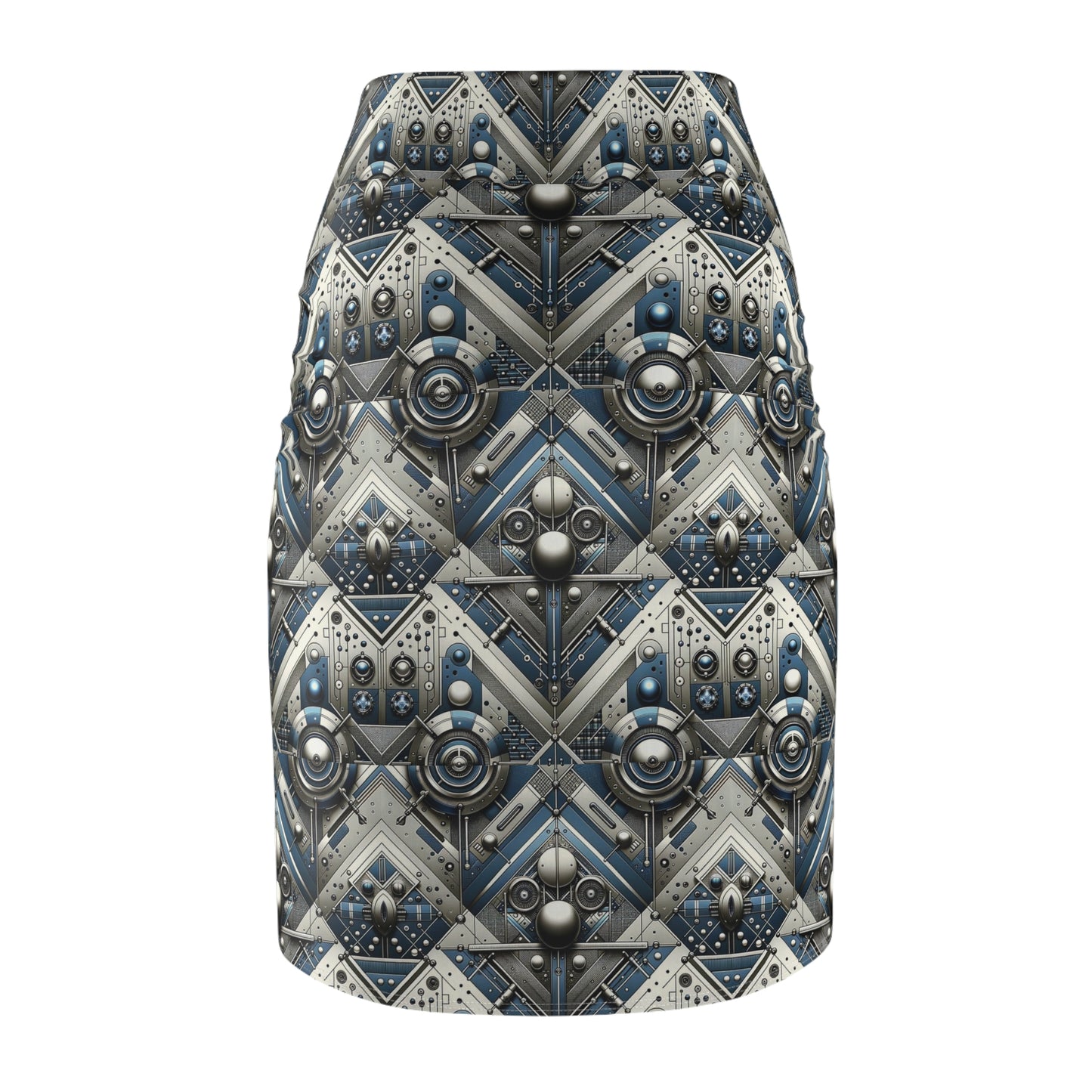 Tech Utility Fusion Tech-Forward Utility With a Futuristic Edge Women's Pencil Skirt - 8404 Design-63