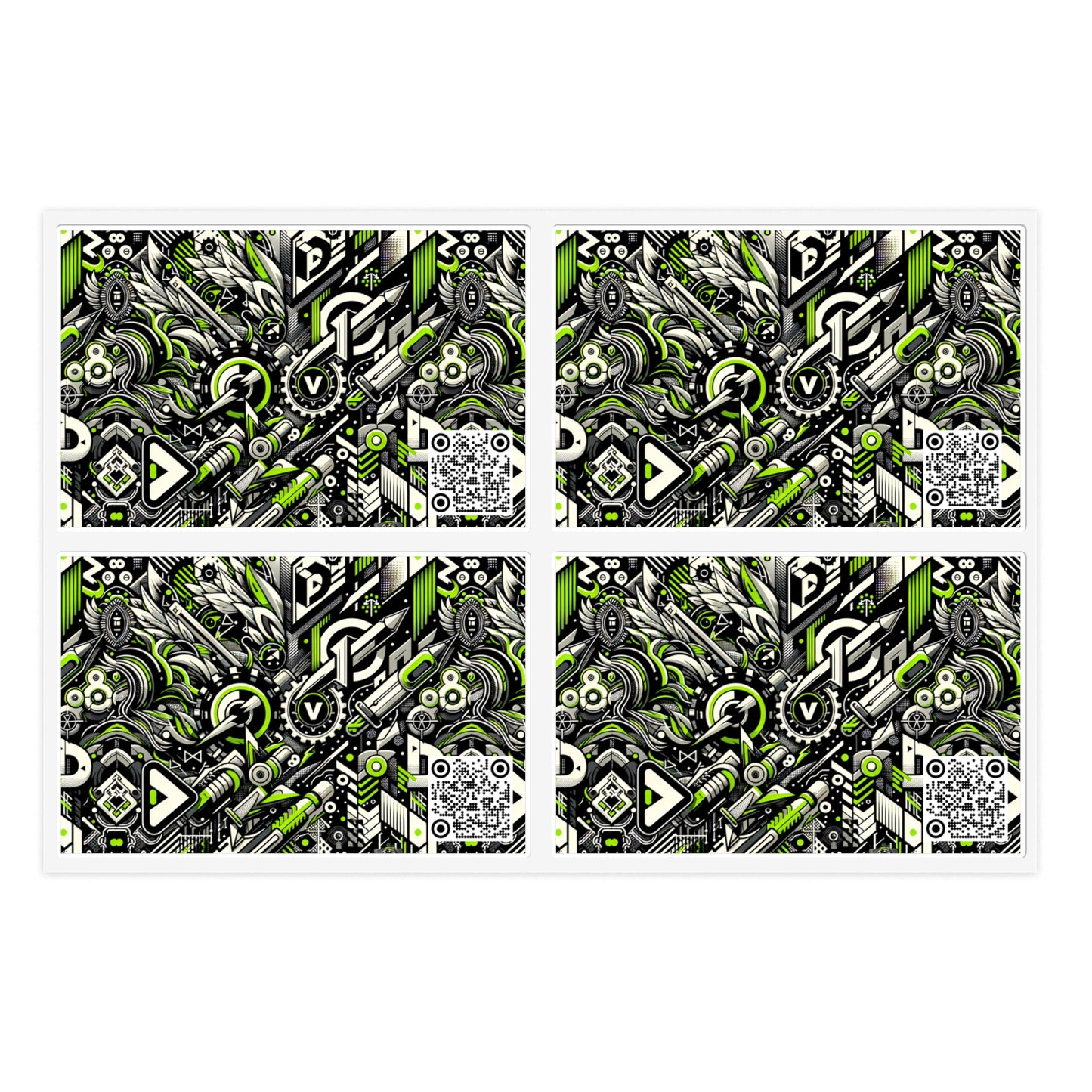 Graffiti Tech Fusion Bold Streetwear Fusion Sticker Sheets - 8404 Design-59