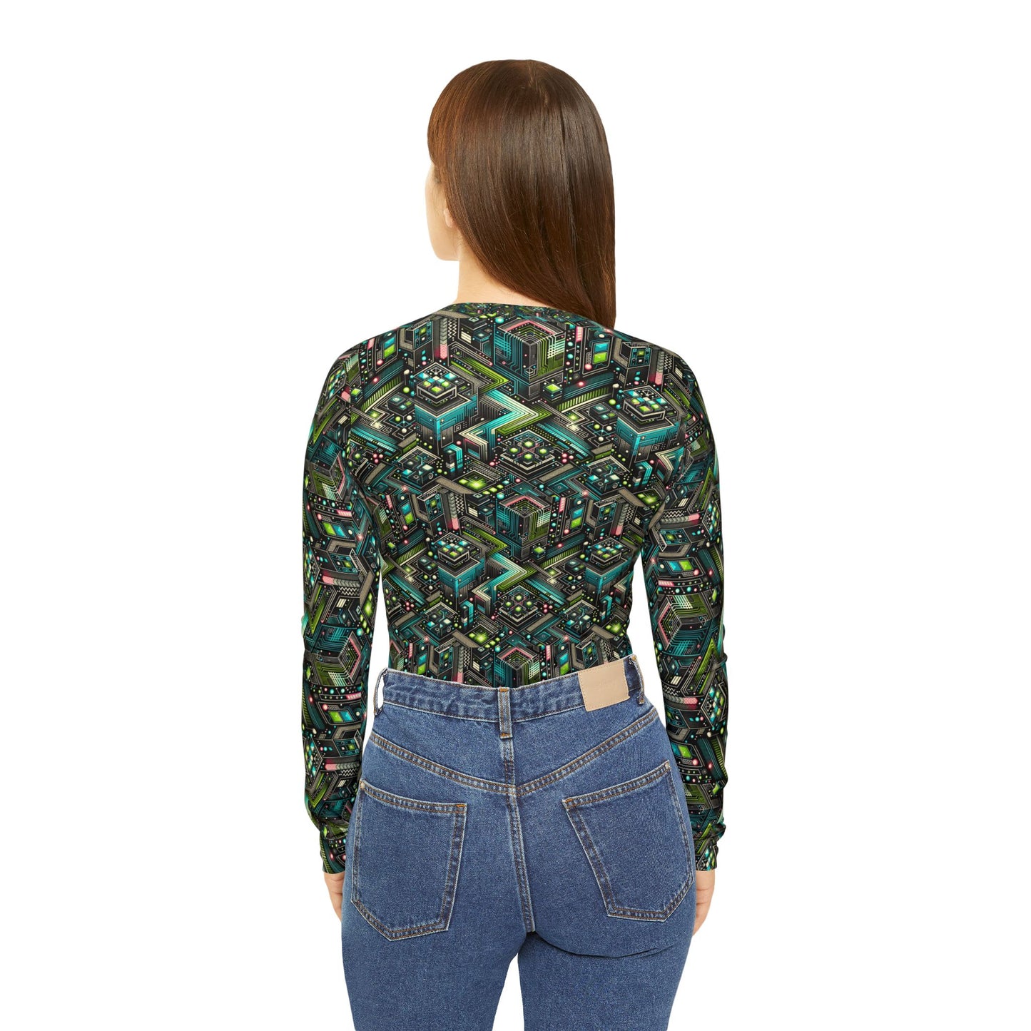 Women's Long Sleeve V-Neck Shirt Future Tech