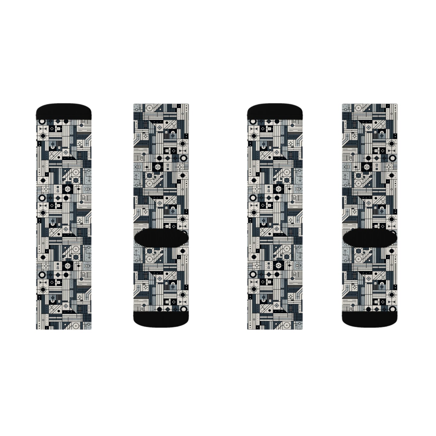 Digital Minimalism Minimalist Tech Sublimation Socks - 8404 Design-49