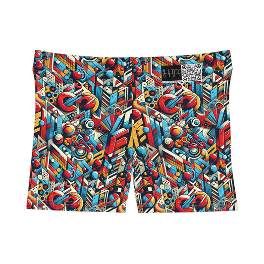 Neo-Traditional Street Art Modern Street Art Fusion Women's Shorts - 8404 Design-67
