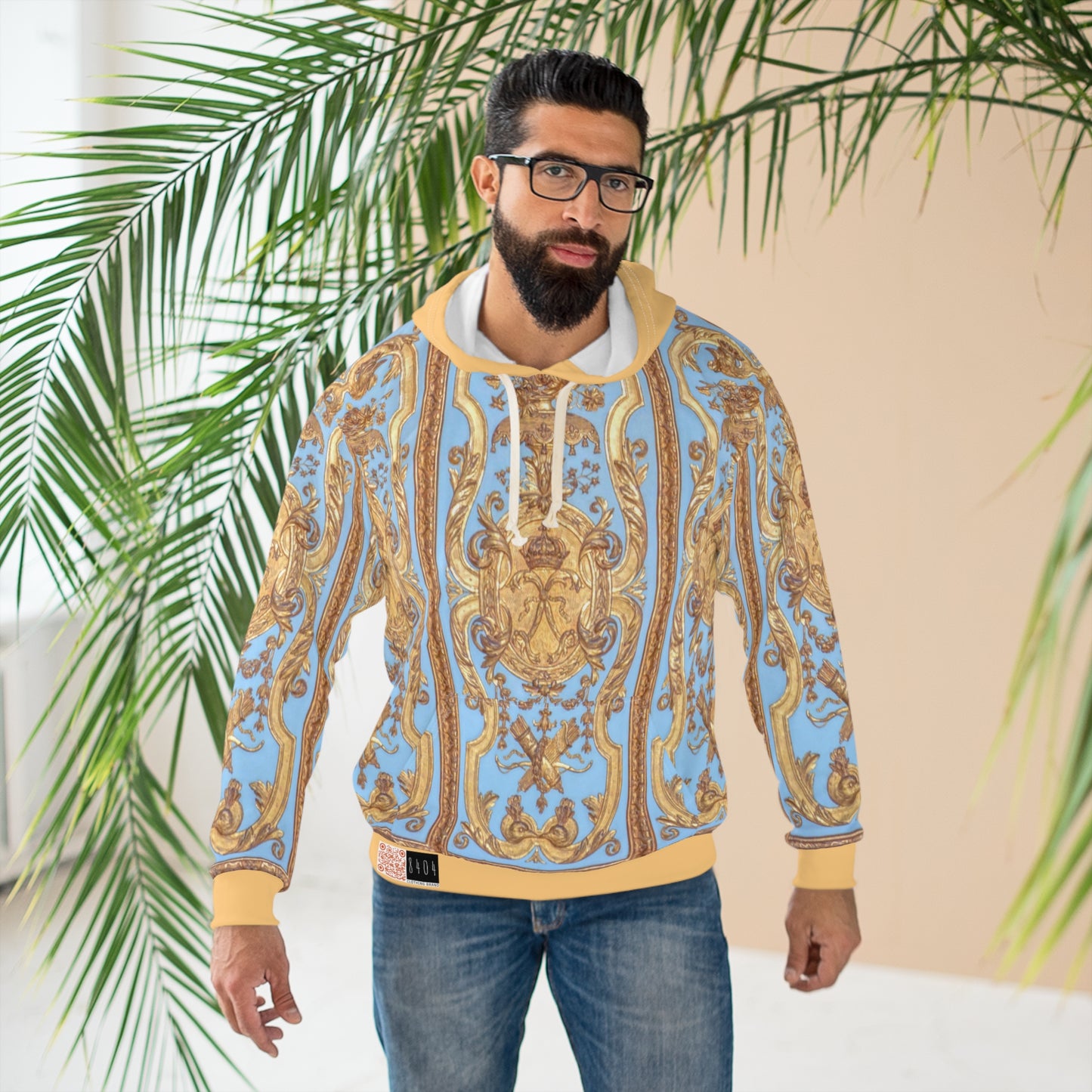 8404 Unisex Adult's "royal" Fashion Pullover Hoodie in Gold