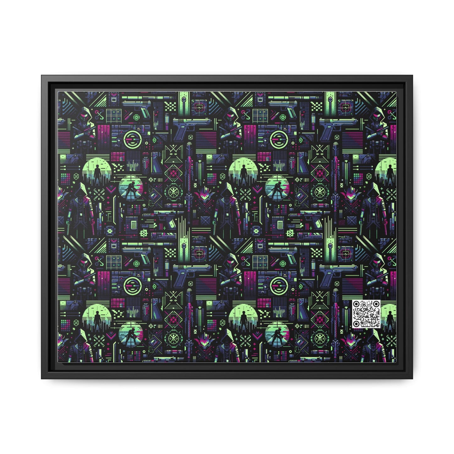 Tech Noir Futuristic Cyberpunk Matte Canvas, Framed (multi-Color) - 8404 Design-63 A