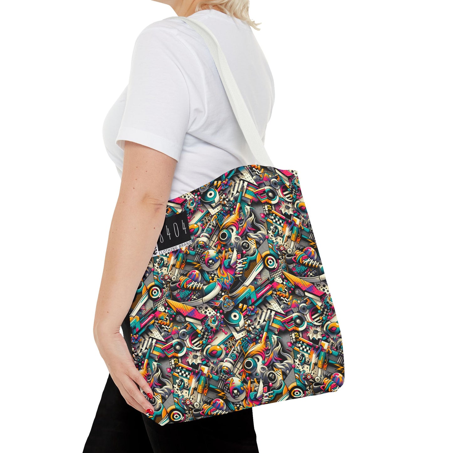 Urban Graffiti Fusion Eclectic Street Art Meets Modern Tech Culture Tote Bag - 8404 Design-55