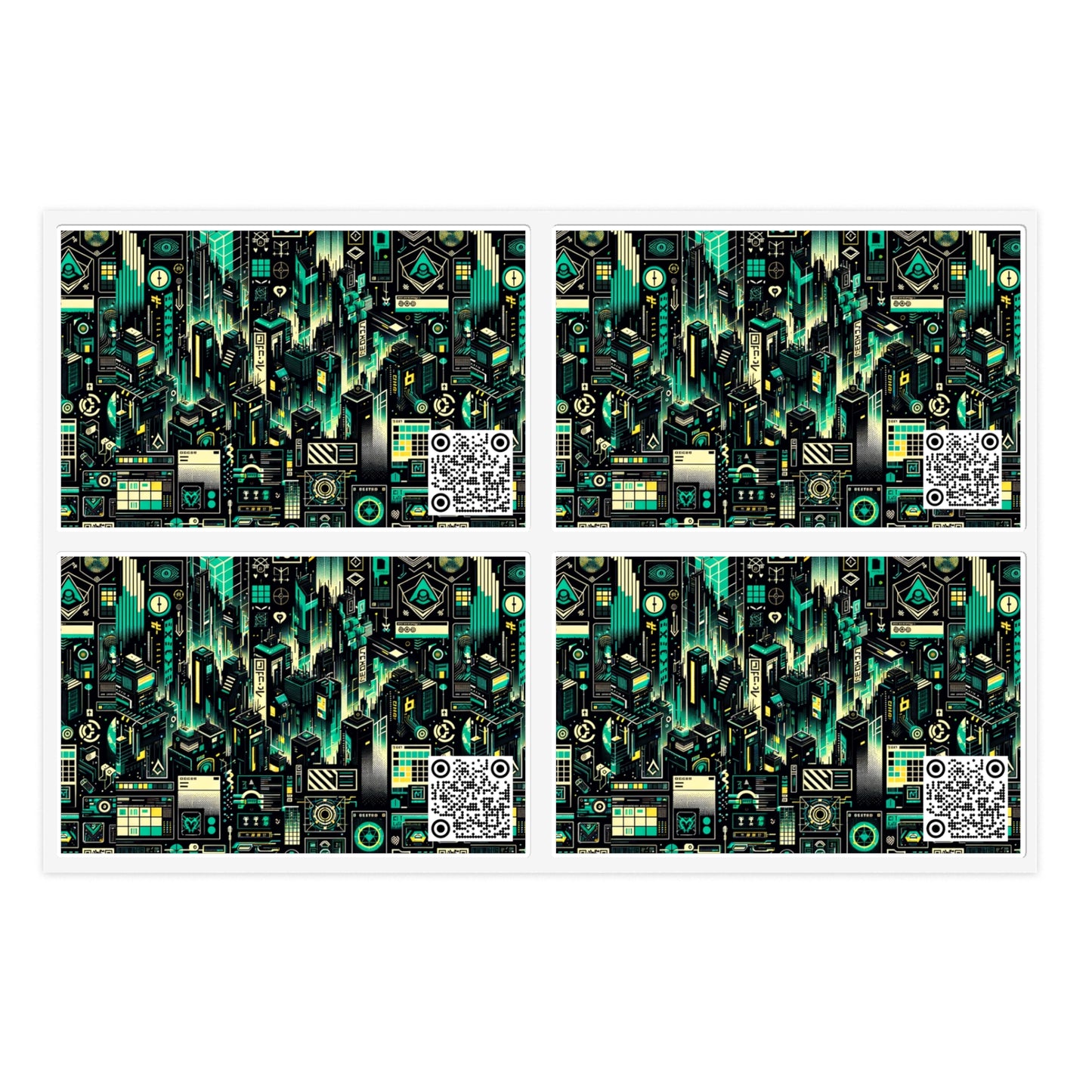 Digital Dystopia Tech Noir Sticker Sheets - 8404 Design-63