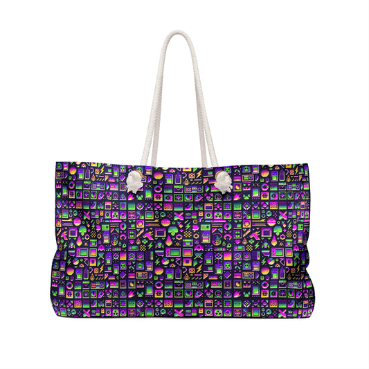 Digital Nostalgia Remix Modern Vintage Fusion Weekender Bag - 8404 Design-49