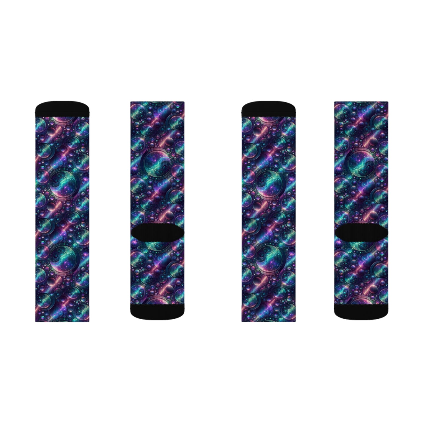 Iridescent Tech Fusion Tech-Forward Streetwear Sublimation Socks - 8404 Design-51