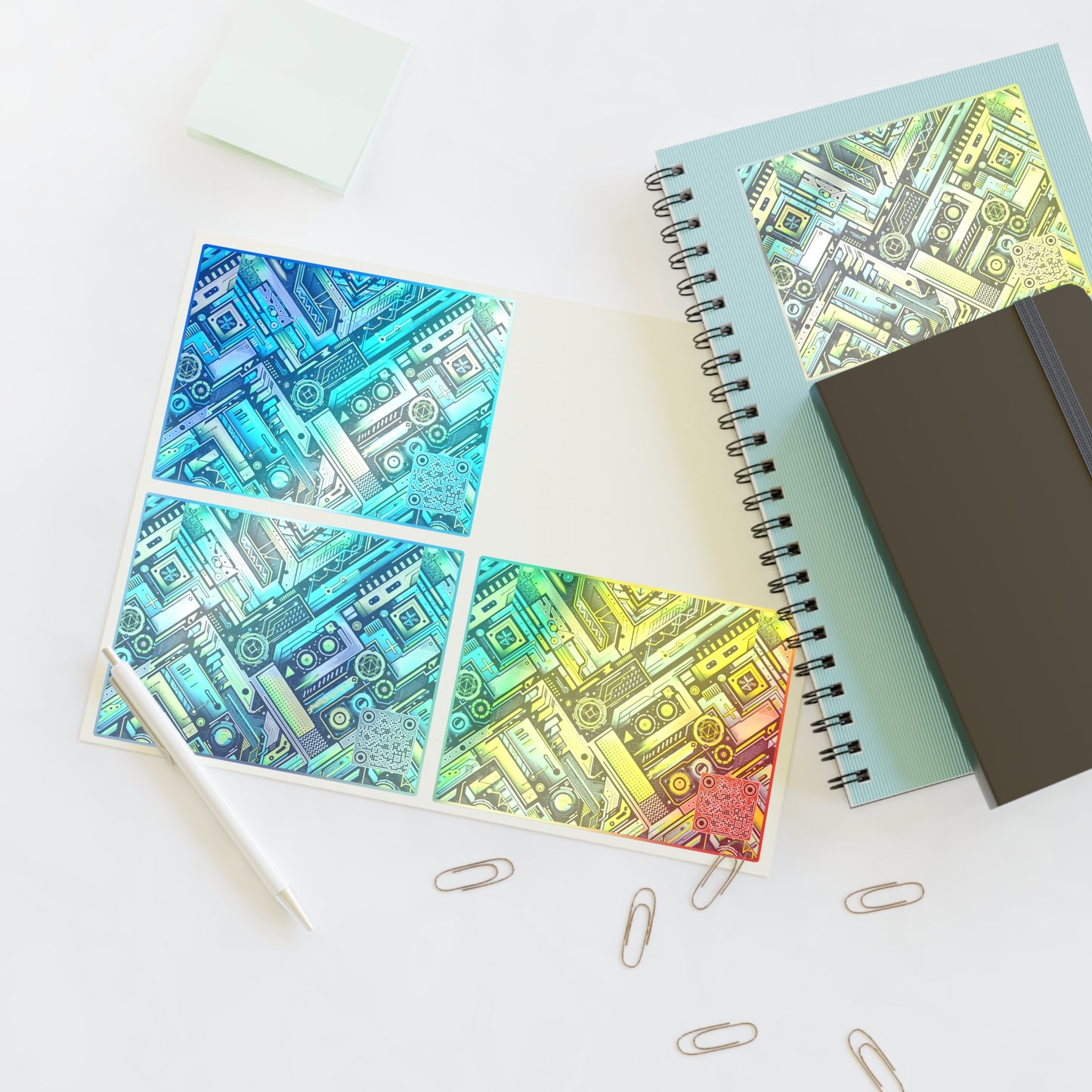 Tech-Infused Neon Tech-Forward Streetwear Sticker Sheets - 8404 Design-52