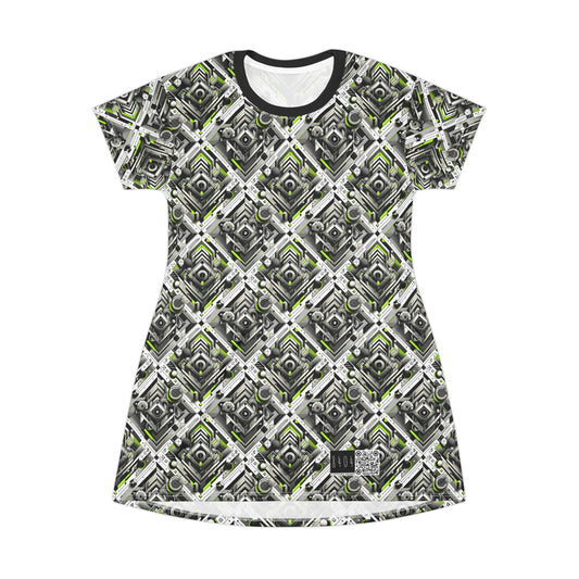 Elevated Sporty Tech Tech-Forward Streetwear T-Shirt Dress - 8404 Design-70