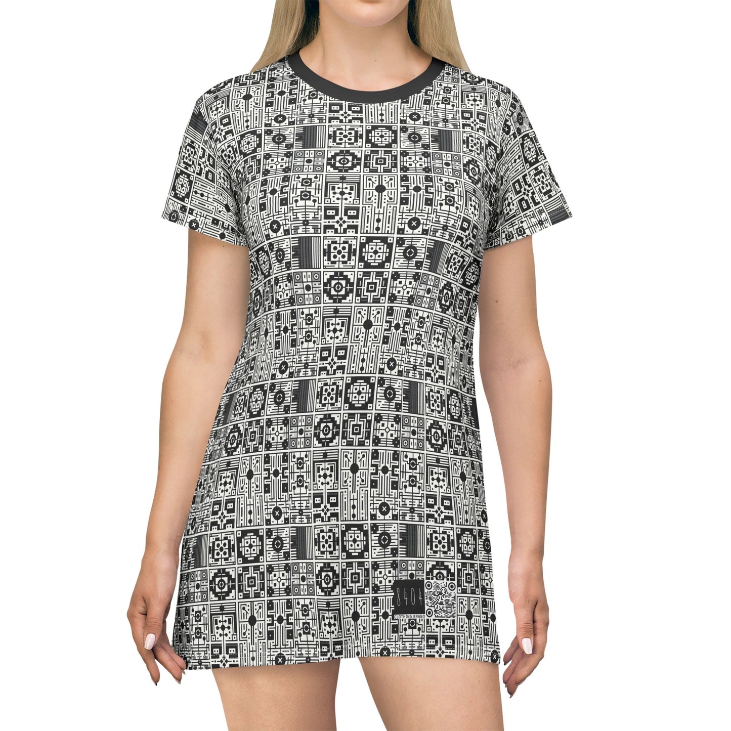 Digital Minimalism Minimalist Tech T-Shirt Dress - 8404 Design-55