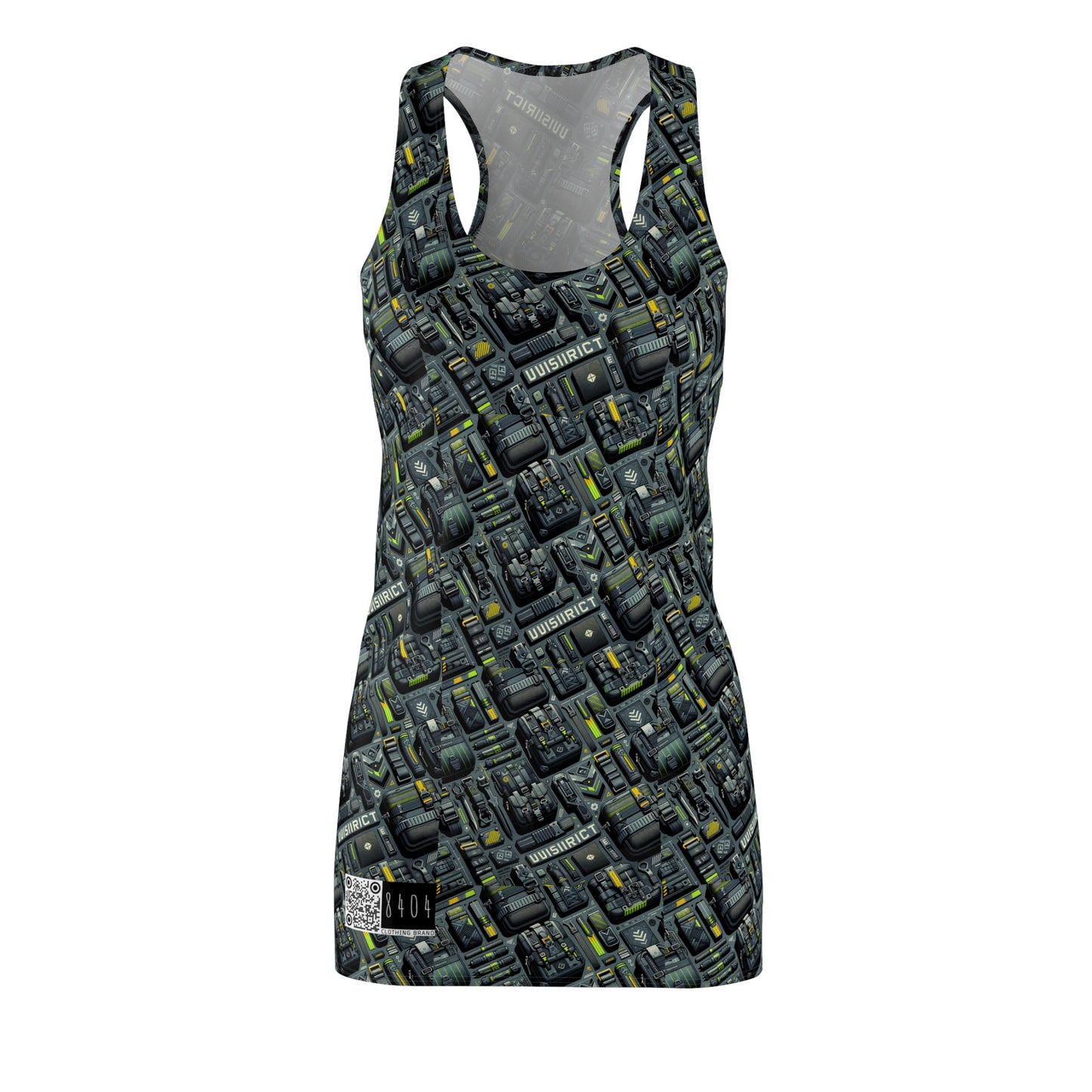 Tech Utility Streetwear Futuristic Tech-Forward Women's Cut & Sew Racerback Dress - 8404 Design-47