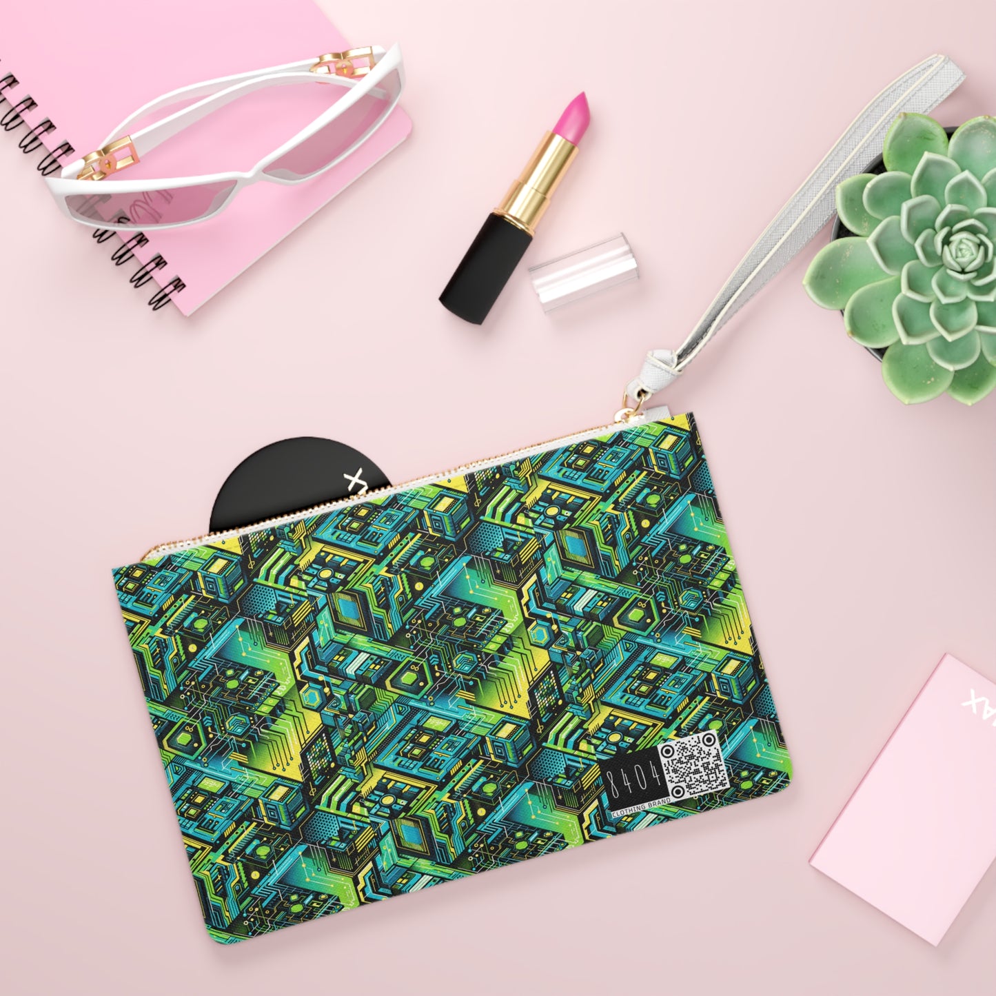 Tech-Infused Neon Tech-Forward Streetwear Clutch Bag - 8404 Design-38