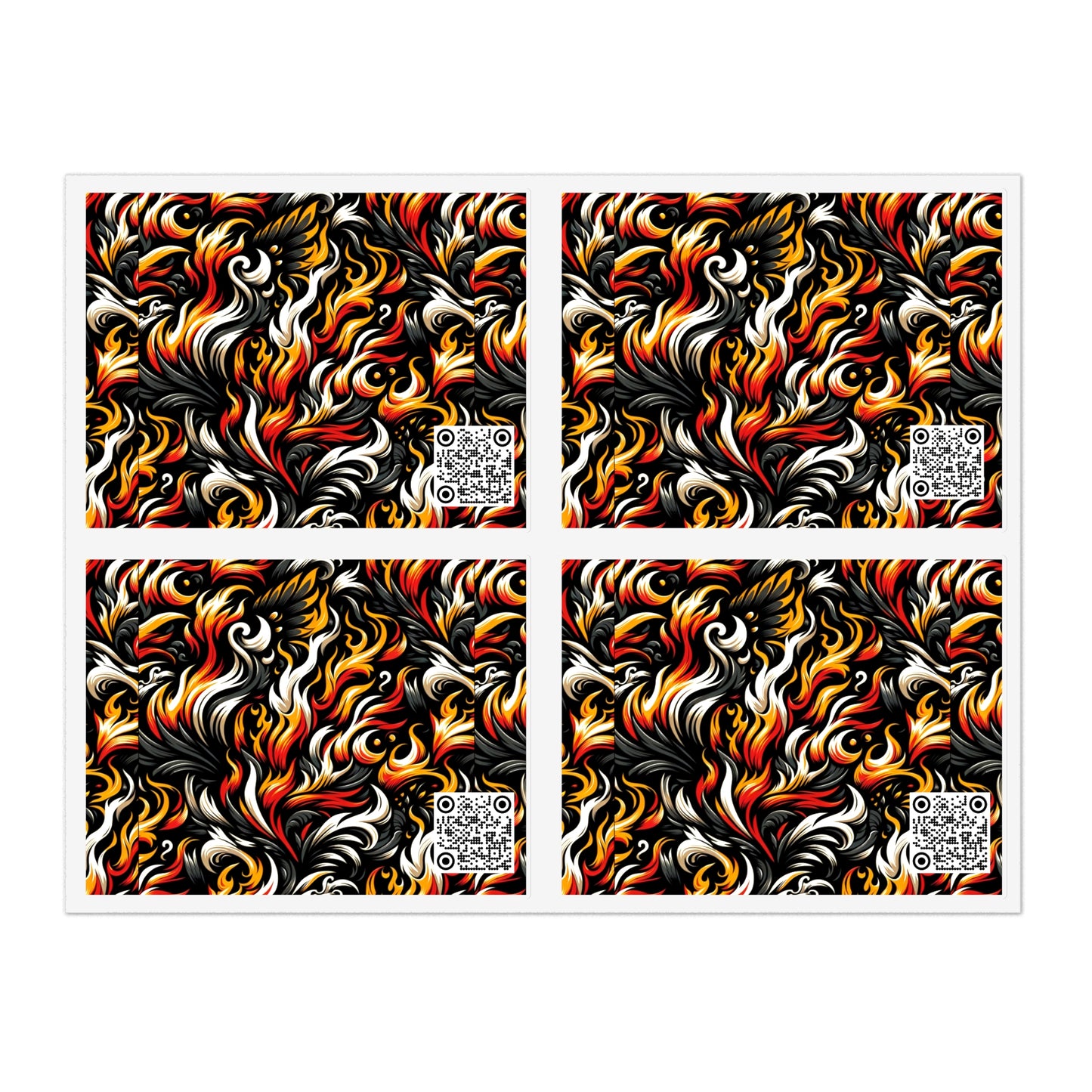 Fire & Flames Bold Streetwear Statement Sticker Sheets - 8404 Design-55