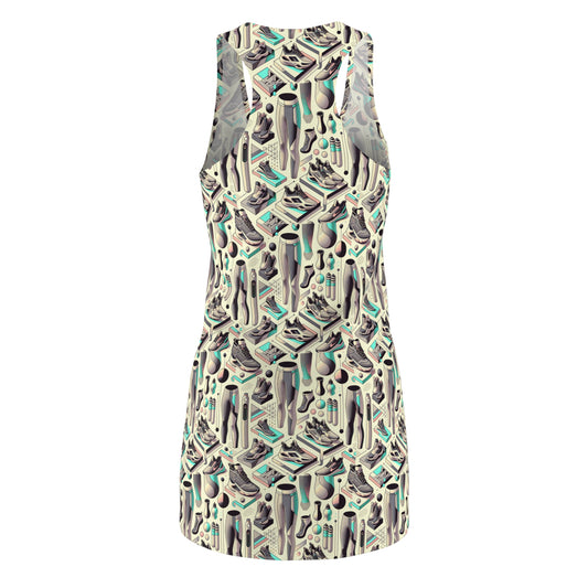 Tech-Infused Athleisure Futuristic Athletic Tech Women's Cut & Sew Racerback Dress - 8404 Design-44