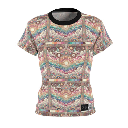 Digital Dreamland Whimsical and Nostalgic Streetwear With a Digital Twist Women's Cut & Sew Tee - 8404 Design-56