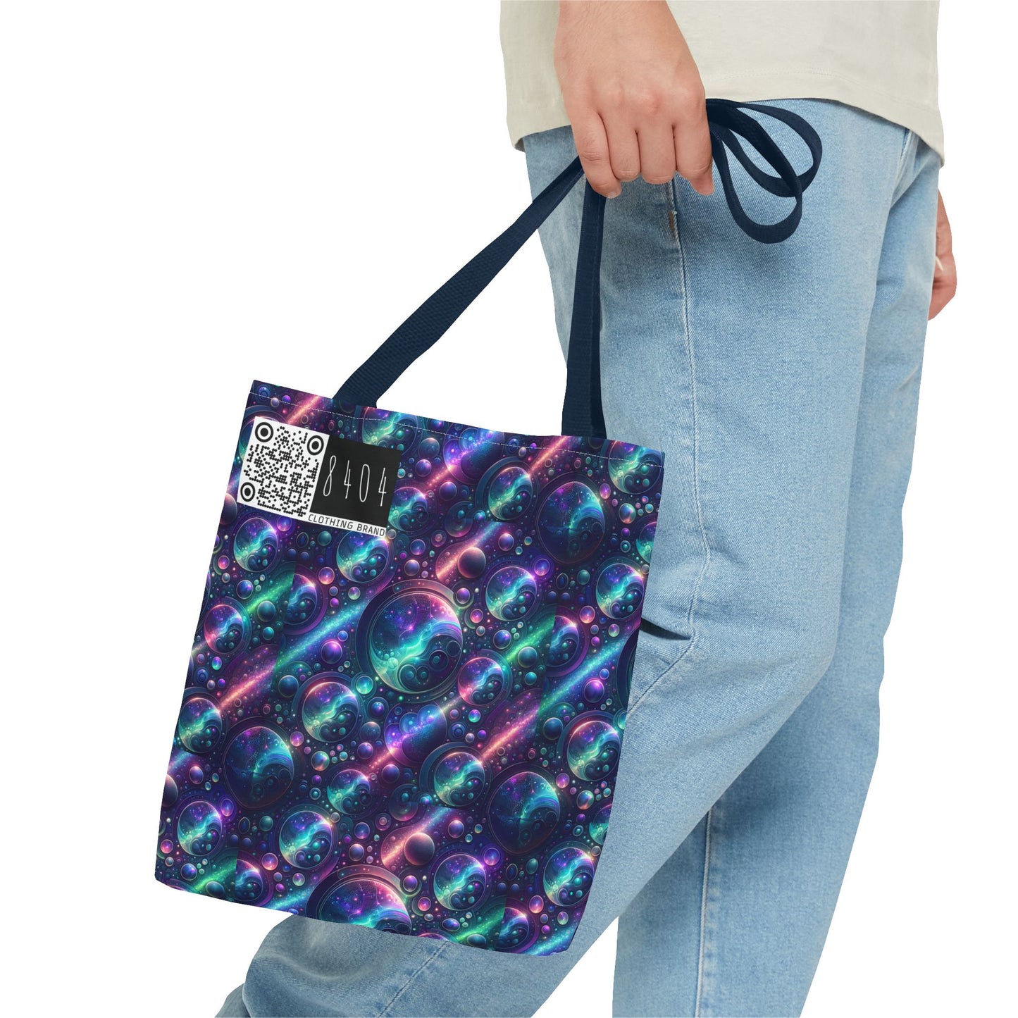 Iridescent Tech Fusion Tech-Forward Streetwear Tote Bag - 8404 Design-51