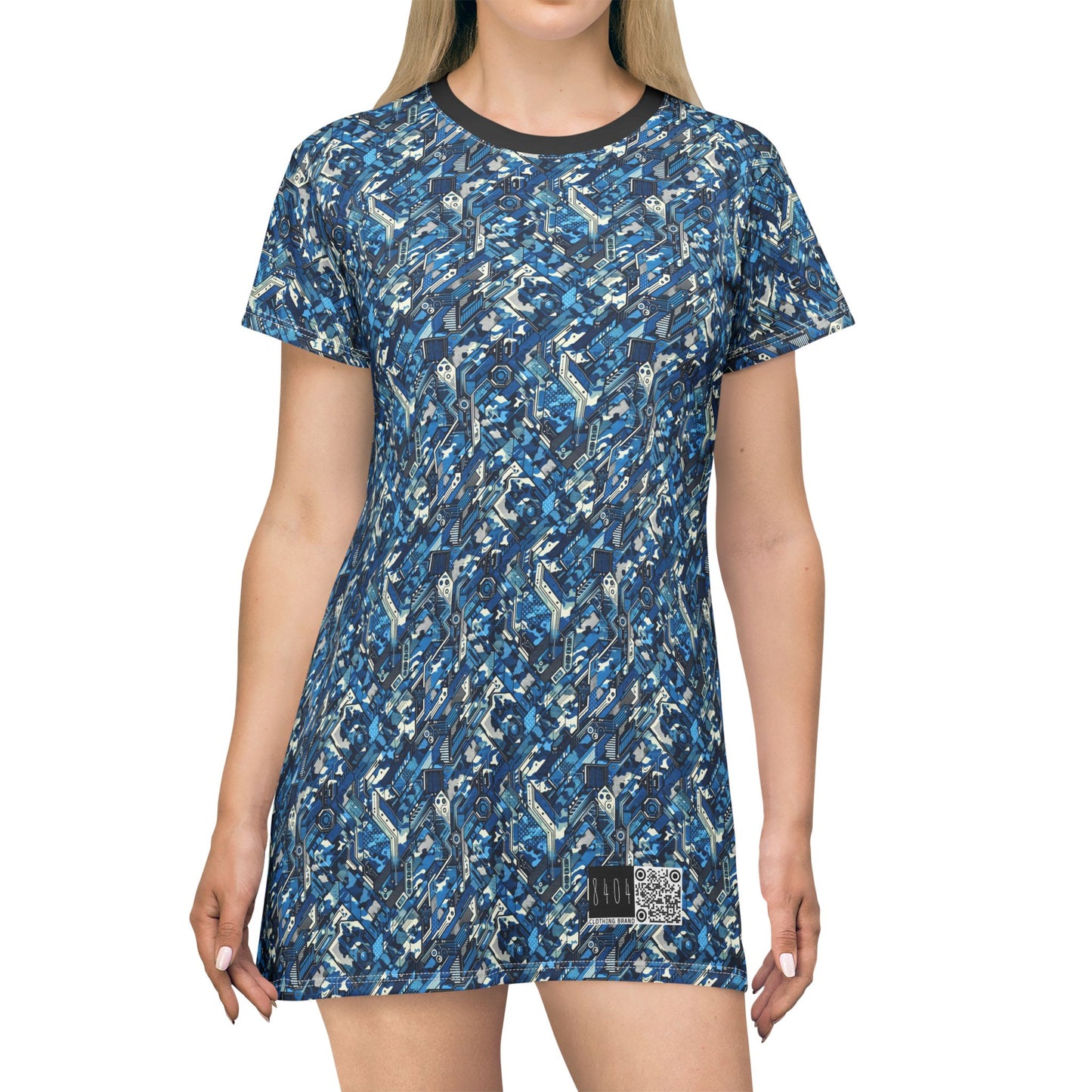 Tech Urban Camo Tech-Forward Streetwear With a Futuristic Military Edge T-Shirt Dress - 8404 Design-39