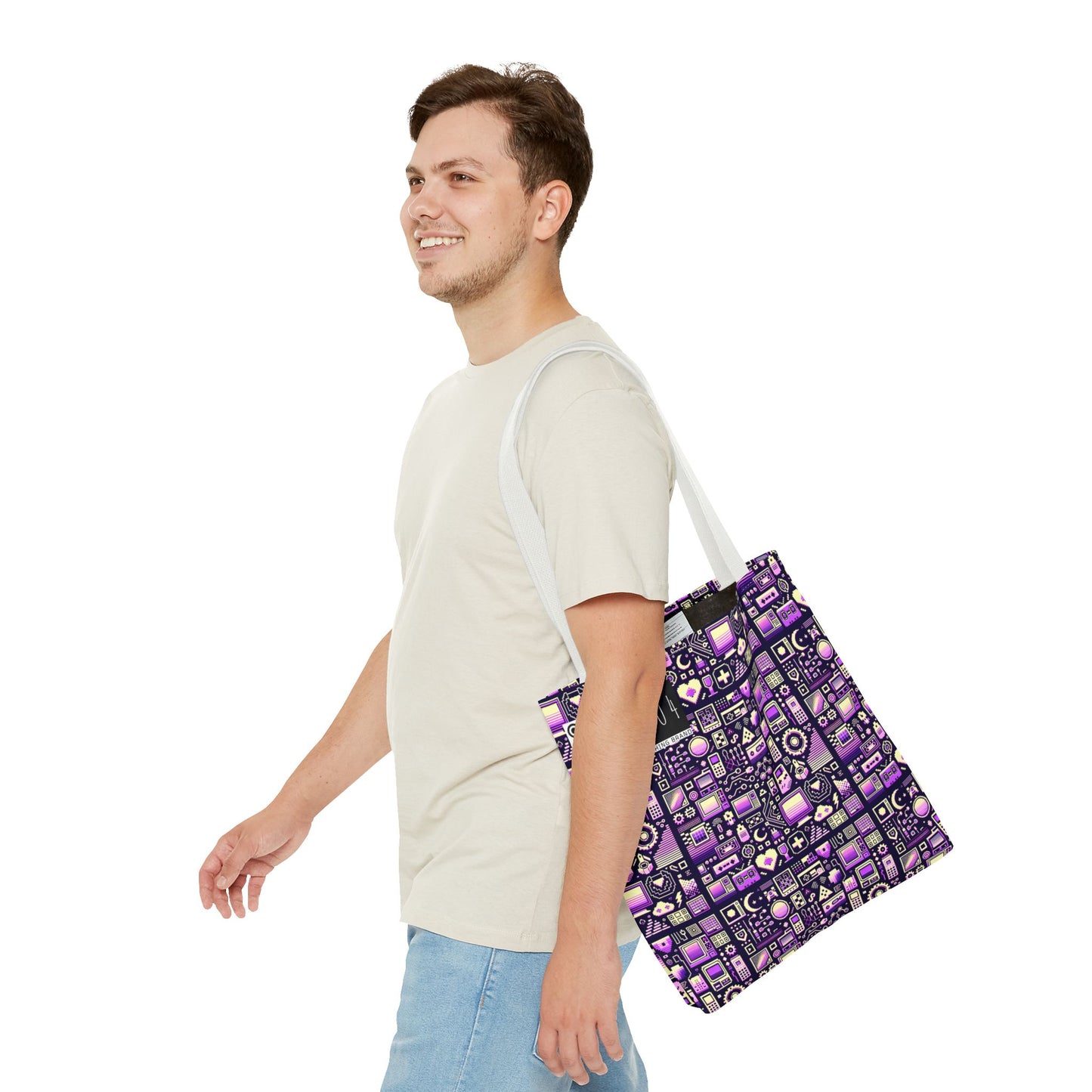 Digital Nostalgia Remix Modern Vintage Fusion Tote Bag - 8404 Design-54