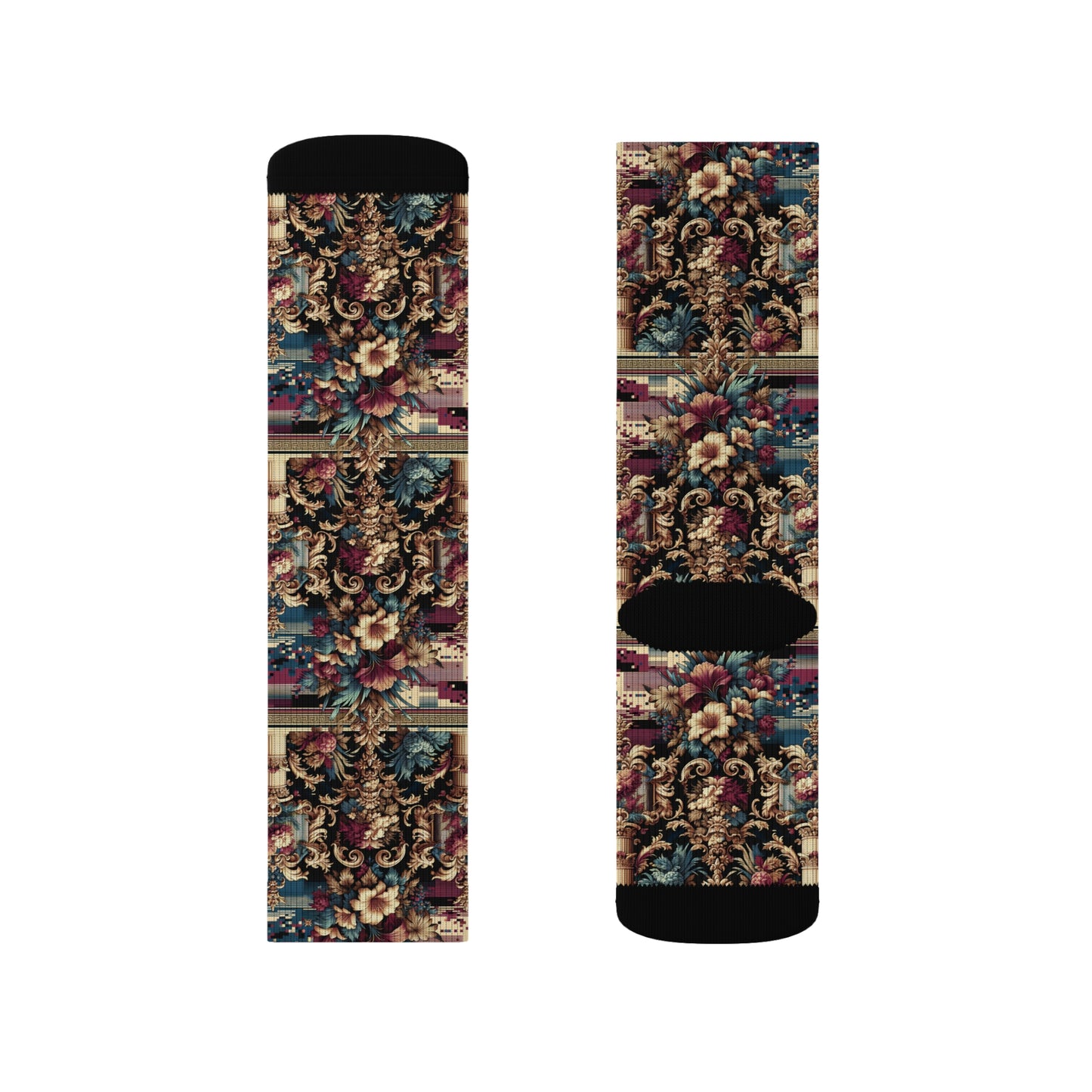 Digital Renaissance Modern Baroque Fusion Sublimation Socks - 8404 Design-58