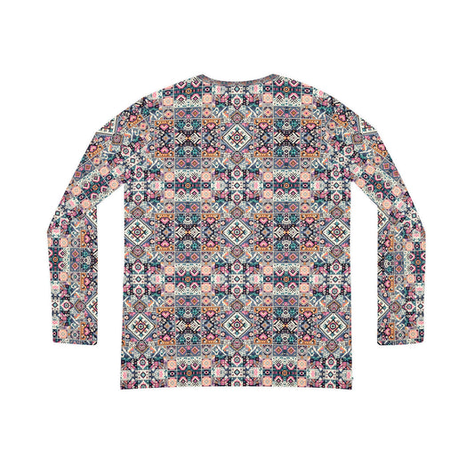 Digital Artisanal Fusion Digital Artisanal Women's Long Sleeve V-Neck Shirt - 8404 Design-65