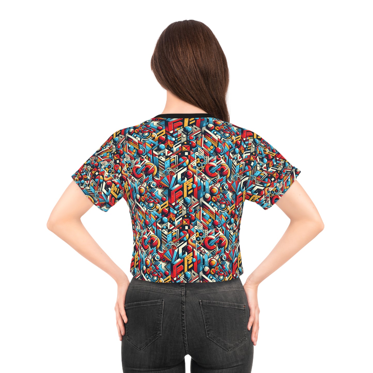 Neo-Traditional Street Art Modern Street Art Fusion Crop Tee - 8404 Design-67