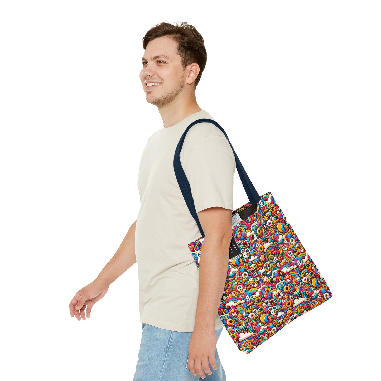 Neon Pop Playful Pop Culture Mashup Tote Bag - 8404 Design-62